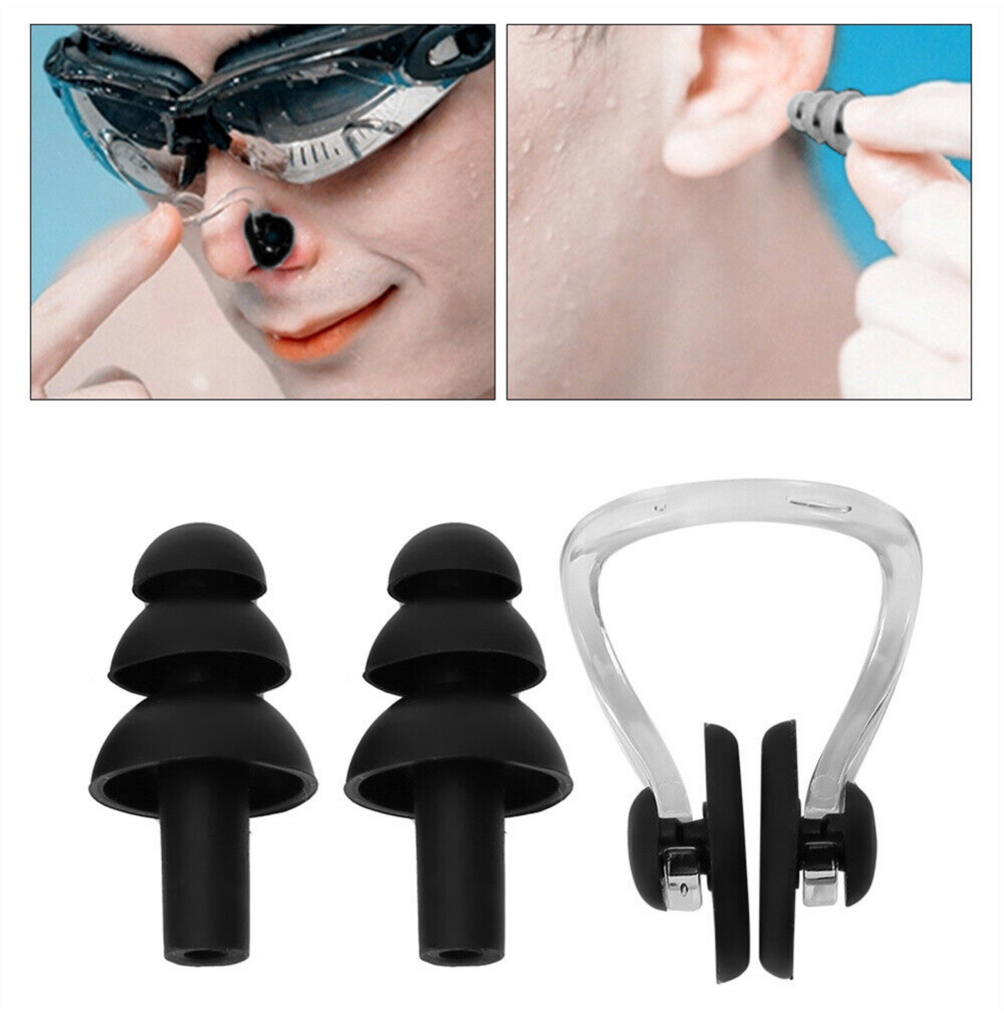 Nose Pin Earplug Set for Swimming